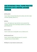 AQA ECONOMICS FINAL PAPER PRACTICE &NewLine;QUESTIONS WITH VERIFIED ANSWERS &NewLine;PACKAGE