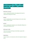 AQA ECONOMICS FULL STUDY SHEET &NewLine;QUESTIONS AND CORRECT ANSWERS &NewLine;COLLECTION 