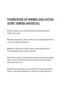 FOUNDATIONS OF NURSING 2026 ACTUAL&NewLine;SCRIPT VERIFIED MASTER FILE