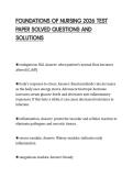 FOUNDATIONS OF NURSING 2026 TEST&NewLine;PAPER SOLVED QUESTIONS AND&NewLine;SOLUTIONS