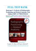 Textbook of Radiographic Positioning and Related Anatomy 11th Edition by John Lampignano & Leslie E&period; Kendrick-Test Bank&period; All Chapters 2026 Latest