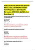 Chamberlain NR283 Pathophysiology &NewLine;Final Exam Questions And Correct &NewLine;Answers &lpar;Verified Answers&rpar; Plus &NewLine;Rationales 2025&sol;2026 Q&A &vert; Instant &NewLine;Download Pdf