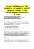 Cicerone Certified Beer Server Exam Official Exam Prep Actual Exam 2026&sol;2027 with Detailed Rationales &vert; Complete Exam-Style Questions &vert; Pass Guaranteed &ndash; A&plus; Graded&NewLine;&NewLine;