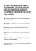 FOUNDATIONS OF PSYCHIATRIC MENTAL&NewLine;HEALTH NURSING 6TH EDITION BY HALTER&NewLine;2026 EXAM PREPARATION WORKBOOK&NewLine;COMPREHENSIVE QUESTIONS AND ANSWERS&NewLine;HIGH SCORE A&plus;