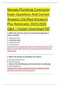 Nevada Plumbing Contractor &NewLine;Exam Questions And Correct &NewLine;Answers &lpar;Verified Answers&rpar; &NewLine;Plus Rationales 2025&sol;2026 &NewLine;Q&A &vert; Instant Download Pdf 