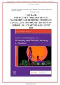 Leifer's Introduction to Maternity & Pediatric Nursing in Canada Test Bank 2nd Edition&vert; 9780323872775&vert; All Chapters 1-33&vert; UPDATED 2026