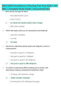 WGU D439 Foundations of Nursing Test Prep 2026 &vert; 167 Questions & Answers &vert; Complete Study Guide