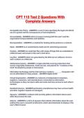 CPT 113 Test 2 Questions With Complete Answers
