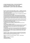 LCSW EXAM SECTION 3 PSYCHOTHERAPY&comma; CLINICAL INTERVENTIONS&comma; AND CASE MANAGEMENT QUESTIONS AND ANSWERS