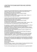 LISW PRACTICE EXAM QUESTIONS AND VERIFIED ANSWERS