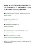 ARDMS SPI LATEST EXAM  II 2026 COMPLETE &NewLine;QUESTIONS AND SOLUTIONS GRADED A PLUS &NewLine;SONOGRAPHY PHYSICS STUDY GUIDE 