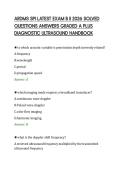 ARDMS SPI LATEST EXAM B II 2026 SOLVED &NewLine;QUESTIONS ANSWERS GRADED A PLUS &NewLine;DIAGNOSTIC ULTRASOUND HANDBOOK