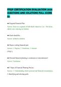 FPQP CERTIFICATION EVALUATION 2026&NewLine;QUESTIONS AND SOLUTIONS FULL SCORE&NewLine;A&plus;