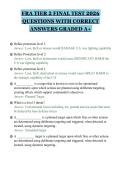 FRA TIER 2 FINAL TEST 2026&NewLine;QUESTIONS WITH CORRECT&NewLine;ANSWERS GRADED A&plus;
