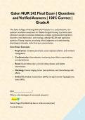 Galen NUR 242 Medical-Surgical Nursing Exam 1 & Final Exam BUNDLE &vert; Actual Exam 2026&sol;2027 Questions with Verified Detailed Solutions &vert; 100&percnt; Guaranteed Pass &lpar;New Version&rpar;