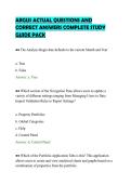 ARGUS ACTUAL QUESTIONS AND &NewLine;CORRECT ANSWERS COMPLETE STUDY &NewLine;GUIDE PACK 