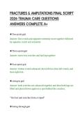 FRACTURES & AMPUTATIONS FINAL SCRIPT&NewLine;2026 TRAUMA CARE QUESTIONS&NewLine;ANSWERS COMPLETE A&plus;&NewLine;