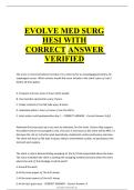 EVOLVE Med Surg HESI with Correct Answers Verified A&plus;&NewLine;
