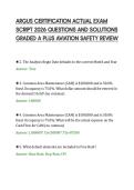 ARGUS CERTIFICATION ACTUAL EXAM &NewLine;SCRIPT 2026 QUESTIONS AND SOLUTIONS &NewLine;GRADED A PLUS AVIATION SAFETY REVIEW