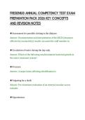 FRESENIUS ANNUAL COMPETENCY TEST EXAM&NewLine;PREPARATION PACK 2026 KEY CONCEPTS&NewLine;AND REVISION NOTES