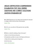 ARGUS CERTIFICATION COMPREHENSIVE &NewLine;EXAMINATION TEST 2026 VERIFIED &NewLine;QUESTIONS AND CORRECT SOLUTIONS &NewLine;AVIATION STANDARDS SET 