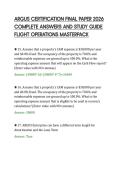 ARGUS CERTIFICATION FINAL PAPER 2026 &NewLine;COMPLETE ANSWERS AND STUDY GUIDE &NewLine;FLIGHT OPERATIONS MASTERPACK