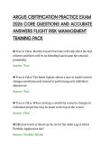 ARGUS CERTIFICATION PRACTICE EXAM &NewLine;2026 CORE QUESTIONS AND ACCURATE &NewLine;ANSWERS FLIGHT RISK MANAGEMENT &NewLine;TRAINING PACK 