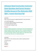 Delaware Road Construction Contractor &NewLine;Exam Questions And Correct Answers &NewLine;&lpar;Verified Answers&rpar; Plus Rationales 2026 &NewLine;Q&A &vert; Instant Download Pdf 