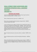 WALL STREET PREP QUESTIONS AND &NewLine;ANSWERS UPDATED 2026 &vert; ASSURED &NewLine;SUCCESS &NewLine;GRADED A&plus;