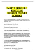 EVOLVE Med Surg HESI with Correct Answers Verified A&plus;&NewLine;