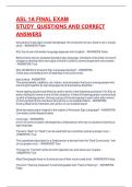 ASL 1A FINAL EXAM STUDY  QUESTIONS AND CORRECT ANSWERS