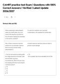 CAMRT practice test Exam &vert; Questions with 100&percnt;&NewLine;Correct Answers &vert; Verified &vert; Latest Update&NewLine;2026&sol;2027