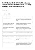 CAMRT&colon; Section C &lpar;12-16&percnt;&rpar; Health and safety&NewLine;Exam &vert; Questions with 100&percnt; Correct Answers &vert;&NewLine;Verified &vert; Latest Update 2026&sol;2027
