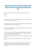 ACTION Personal Trainer Certification Exam Study Guide with Verified Solutions 2026&ndash;2027 &vert; Complete CPT Practice Questions & Answers