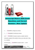 JavaScript Basics 2026 Exam Study Guide &vert; 60&plus; Questions & Correct Answers on Variables&comma; Arrays&comma; Functions&comma; Loops & Event Handlers &vert; JavaScript Fundamentals