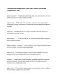 Construction Management Exam 1 Study Guide&comma; Practice Questions and Complete Review 2026