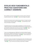 EVOLVE HESI FUNDAMENTALS &NewLine;PRACTICE QUESTIONS AND &NewLine;CORRECT ANSWERS 