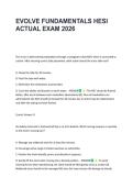 EVOLVE FUNDAMENTALS HESI &NewLine;ACTUAL EXAM 2026 