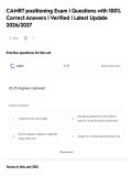 CAMRT positioning Exam &vert; Questions with 100&percnt;&NewLine;Correct Answers &vert; Verified &vert; Latest Update&NewLine;2026&sol;2027