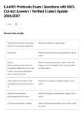 CAMRT&colon; Protocols Exam &vert; Questions with 100&percnt;&NewLine;Correct Answers &vert; Verified &vert; Latest Update&NewLine;2026&sol;2027