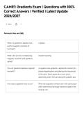 CAMRT&colon; Gradients Exam &vert; Questions with 100&percnt;&NewLine;Correct Answers &vert; Verified &vert; Latest Update&NewLine;2026&sol;2027&NewLine;