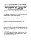 Test Bank for Applied Pathophysiology for the Advanced Practice Nurse&comma; 2nd Edition by Lucie Dlugasch & Lachel Story &vert; Complete Exam Questions & Answers 2025&ndash;2026&NewLine;&NewLine;