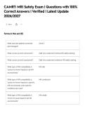 CAMRT&colon; MRI Safety Exam &vert; Questions with 100&percnt;&NewLine;Correct Answers &vert; Verified &vert; Latest Update&NewLine;2026&sol;2027