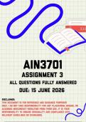 AIN3701 Assignment 3 Memo &vert; Due 15 June 2026