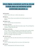 FTCE PREK-3 SCIENCE ACTUAL EXAM&NewLine;PAPER 2026 QUESTIONS WITH&NewLine;ANSWERS GRADED A&plus;