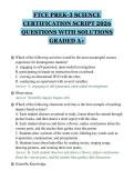 FTCE PREK-3 SCIENCE&NewLine;CERTIFICATION SCRIPT 2026&NewLine;QUESTIONS WITH SOLUTIONS&NewLine;GRADED A&plus;