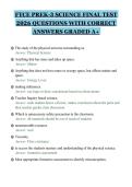 FTCE PREK-3 SCIENCE FINAL TEST&NewLine;2026 QUESTIONS WITH CORRECT&NewLine;ANSWERS GRADED A&plus;