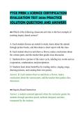 FTCE PREK 3 SCIENCE CERTIFICATION&NewLine;EVALUATION TEST 2026 PRACTICE&NewLine;SOLUTION QUESTIONS AND ANSWERS&NewLine;
