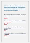 NOCTI Culinary Final Exam 2026 &vert;&vert; Most Recent Exam &NewLine;2026-2027 Actual Complete Real Exam Questions And Correct &NewLine;Answers &lpar;Verified Answers&rpar; Already Graded A&plus; &vert; Guaranteed &NewLine;Success&excl;&excl; Newest Exam &vert; Just Released&excl;&excl;