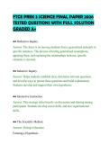 FTCE PREK 3 SCIENCE FINAL PAPER 2026&NewLine;TESTED QUESTIONS WITH FULL SOLUTION&NewLine;GRADED A&plus;